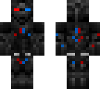 red and blue cyborg