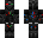 green and red and blue cyborg