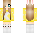 cute bunny girl in pjs yellow