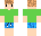 green shirt with  blue drawstring pants