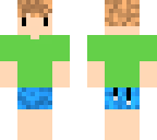 green shirt with blue