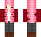 pink haired chibi with plaid