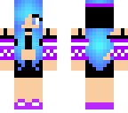 blue purple black and white girl