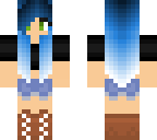 cute blue hair black shirt