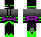 3d green and purple enderman