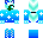 blue winter cat girl with stained skin