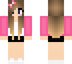 pink girl w bow