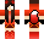 red and orange herobrine wolf girl