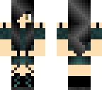 black aqua emo girl