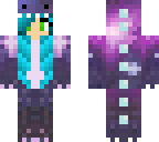 blue hair galaxy dino girl