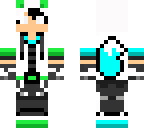 green and blue herobrine wolf