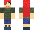 red girl with a camo outfit