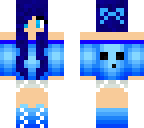 slime girl with blue hair