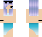 purple hair girl swimsuit