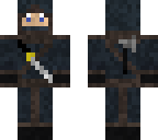 gray and brown ninja with sword and axe