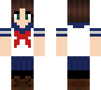 school uniform with bun