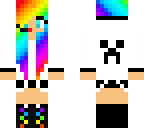 rainbow teen with headset