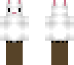 white bunny wearing pants