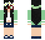 mint green black haired red nerd
