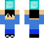 cool boy holding diamond block