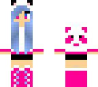 pink and blue panda girl