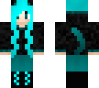 teal cat girl