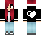 white heart hoodie red hair