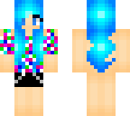 blue hair rainbow girl