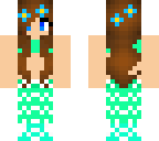 blue mermaid with flowers in hair