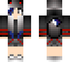 wolf girl with blue and red