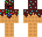 choclate derpy ice cream with sprinkles