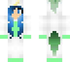 green unicorn pj blue hair girl