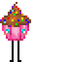 kawaii cupcake with legs