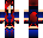 blue red wolf girl