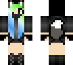 edit of wolf girl with green and blue hair