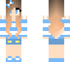 blue and white stripped girl