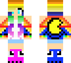 pac man rainbow ghost girl
