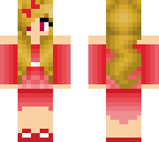 blondey with red dress