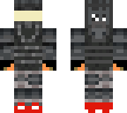 grey soldier with red chuck taylor converses