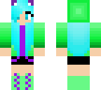 pretty kitty purle and green girl