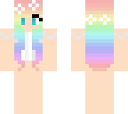 Skin Base Rainbow Hair Girl | Minecraft Skin