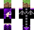 ender girl holding a block