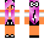 pink hair cat girl with bow