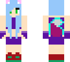 purple cat girl with blue hair