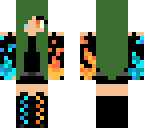 water and fire girl with green hair