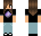 black shirt brown hair jeans