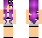 purple hair black and white dress