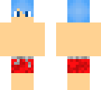 blue haired swimmsuit boy