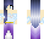 formal blue haired girl
