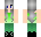 green summer girl with silver hair